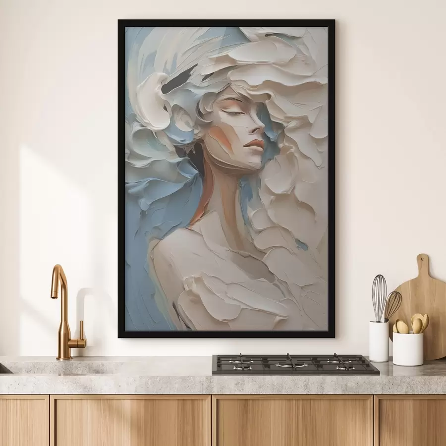 murales de pared Retrato de niña imitación abstracta de pintura f42904