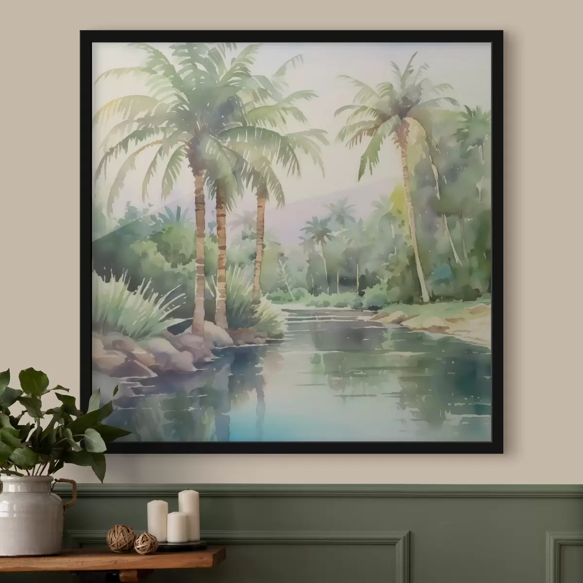 Poster Paisaje tropical imitación acuarela f42912