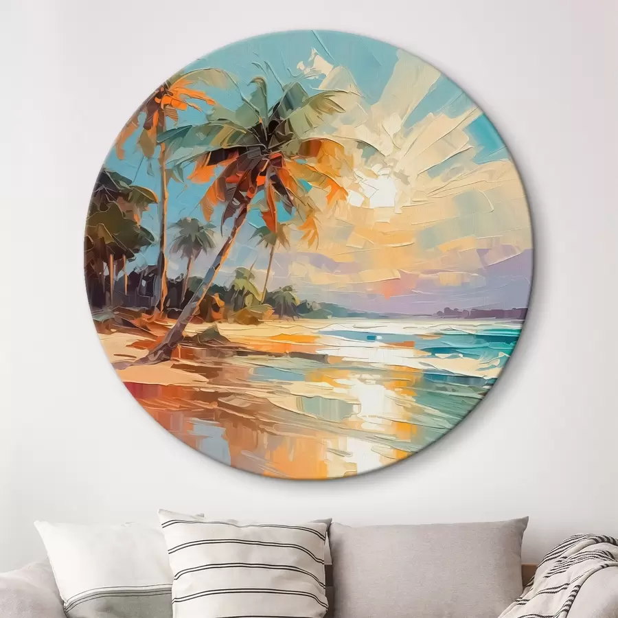 murales de pared Palmeras junto al mar imitación de pintura r42897