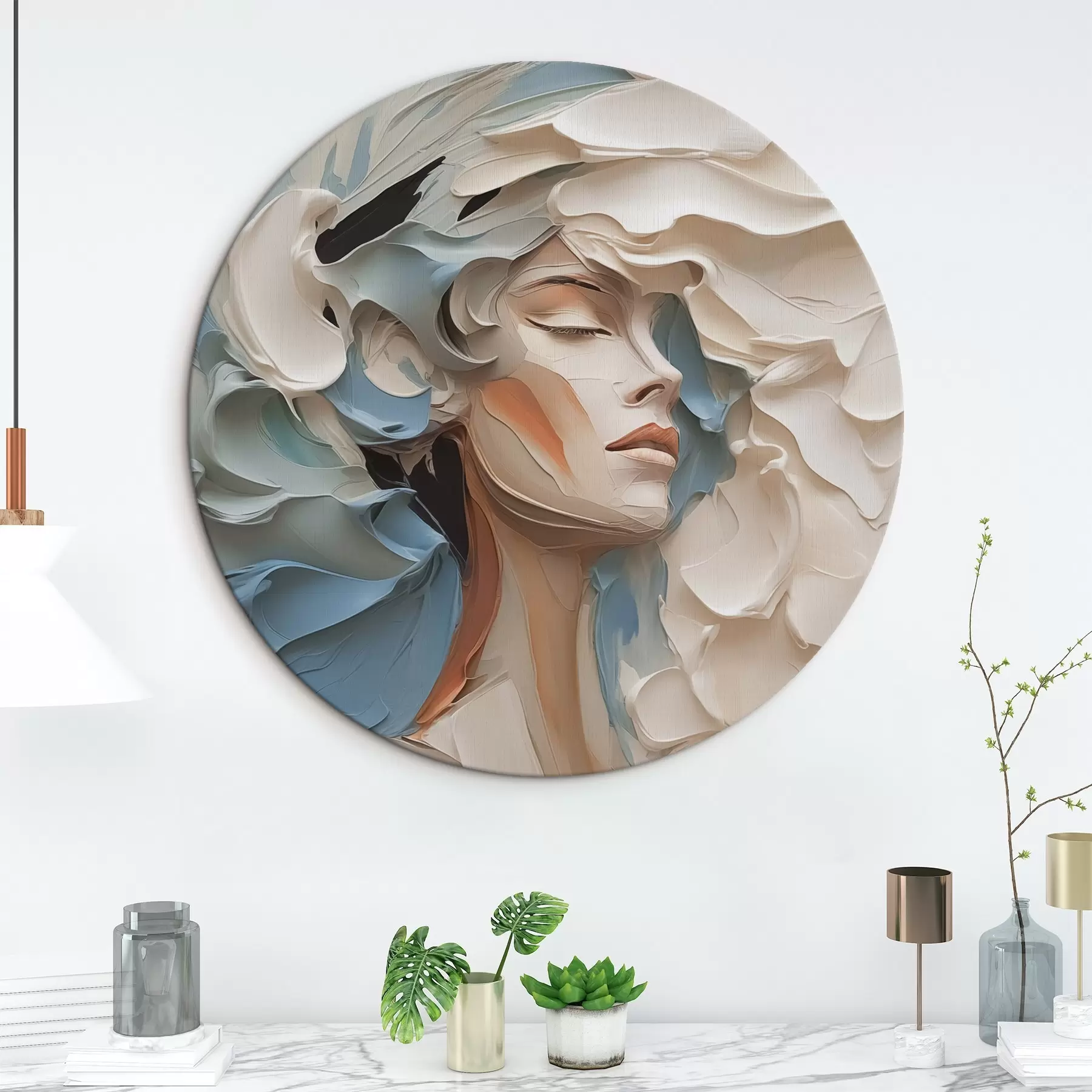 murales de pared Retrato de niña imitación abstracta de pintura r42904