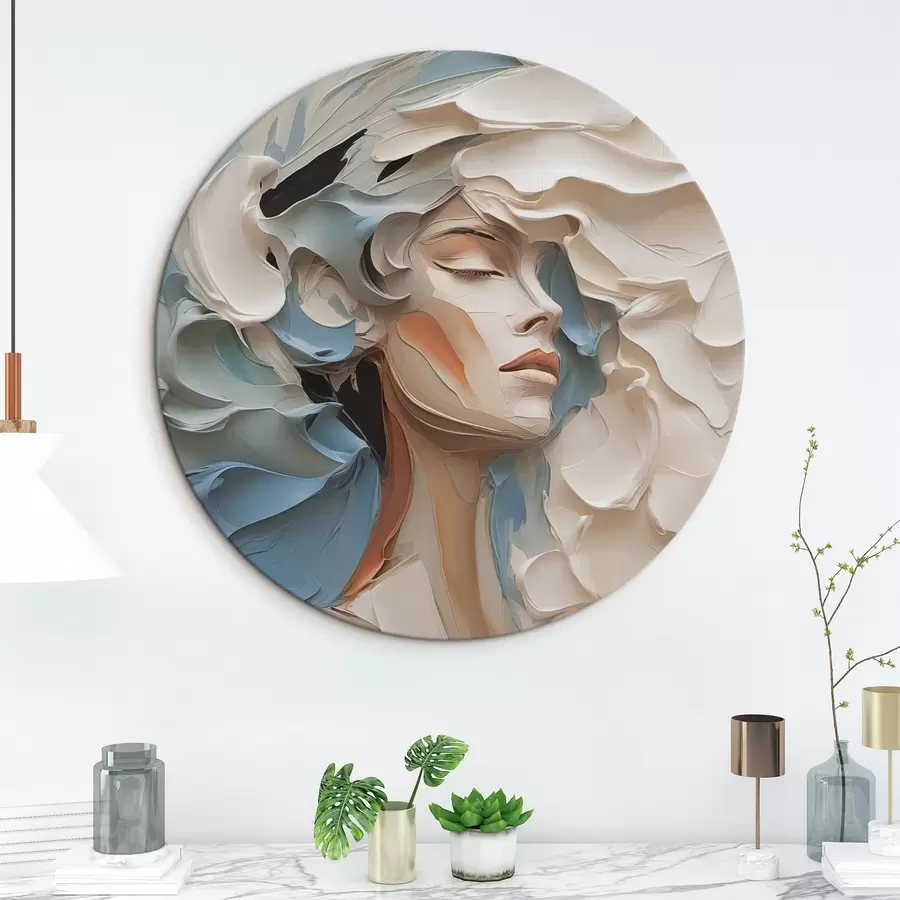 murales de pared Retrato de niña imitación abstracta de pintura r42904