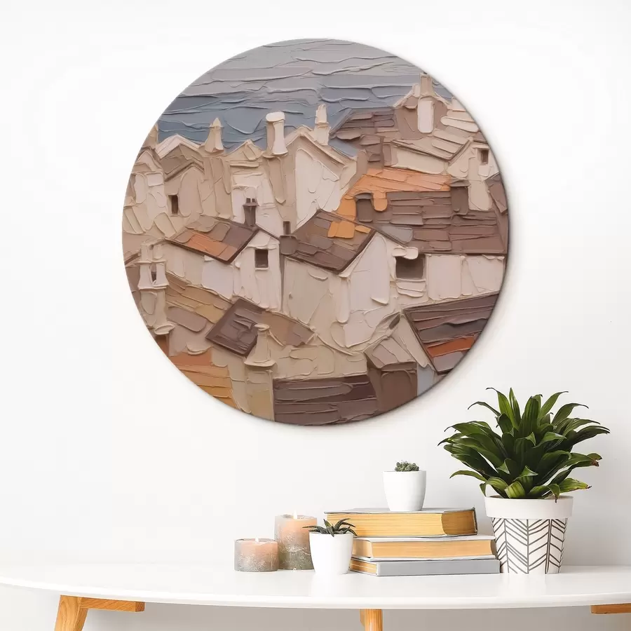 murales de pared Tejados de casas imitación abstracta de pintura r42910