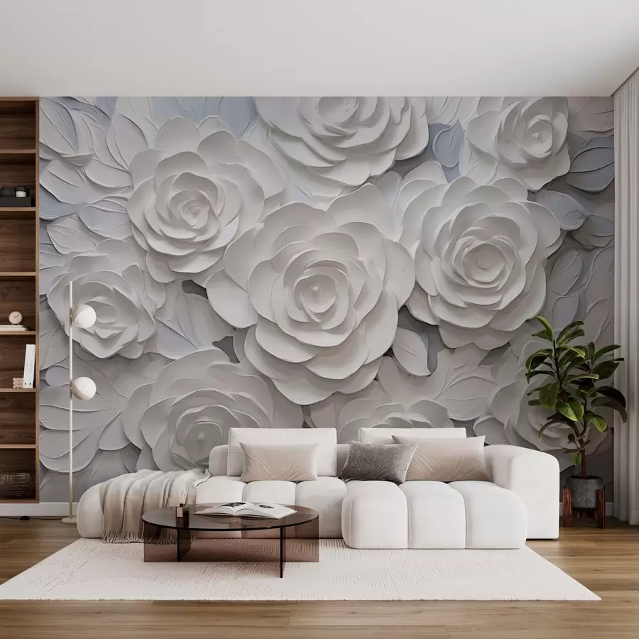 murales de pared Rosas blancas abstractas w03070