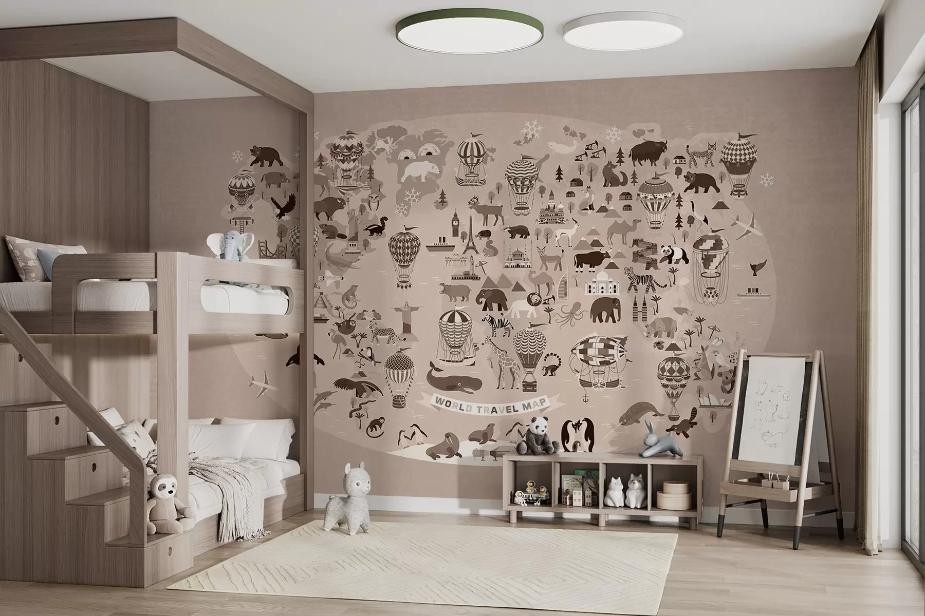 murales de pared Mapa del mundo w08762v1