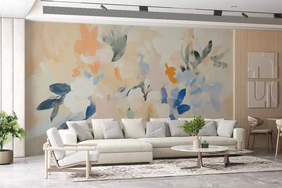 murales de pared Flores abstractas en estilo de pintura acrílica w08769