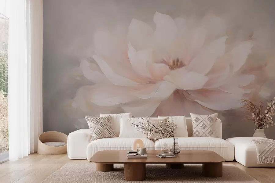 murales de pared Delicada flor sobre pared grunge w03130