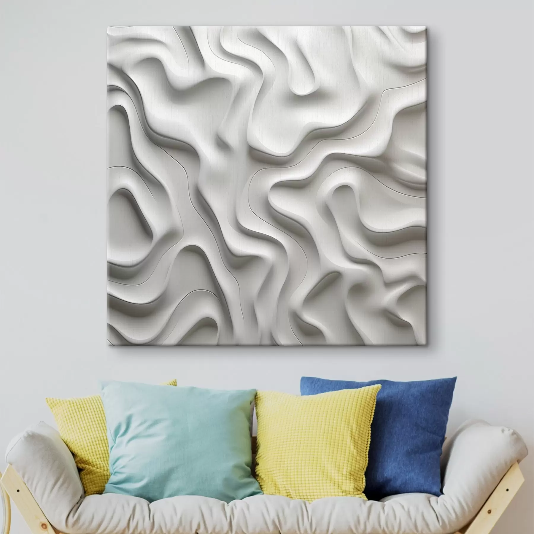 murales de pared Ondas abstractas blancas s42891