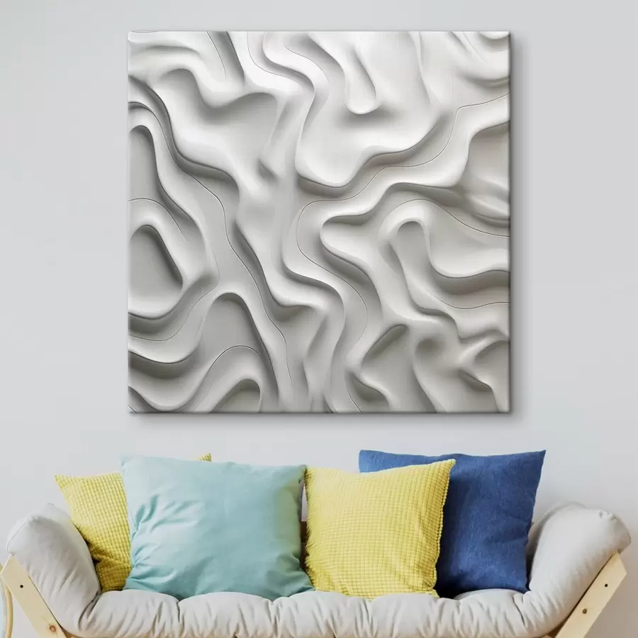 murales de pared Ondas abstractas blancas s42891