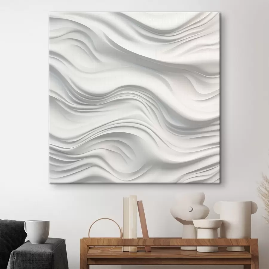 murales de pared Imitación de modelado, ondas volumétricas abstractas s42892
