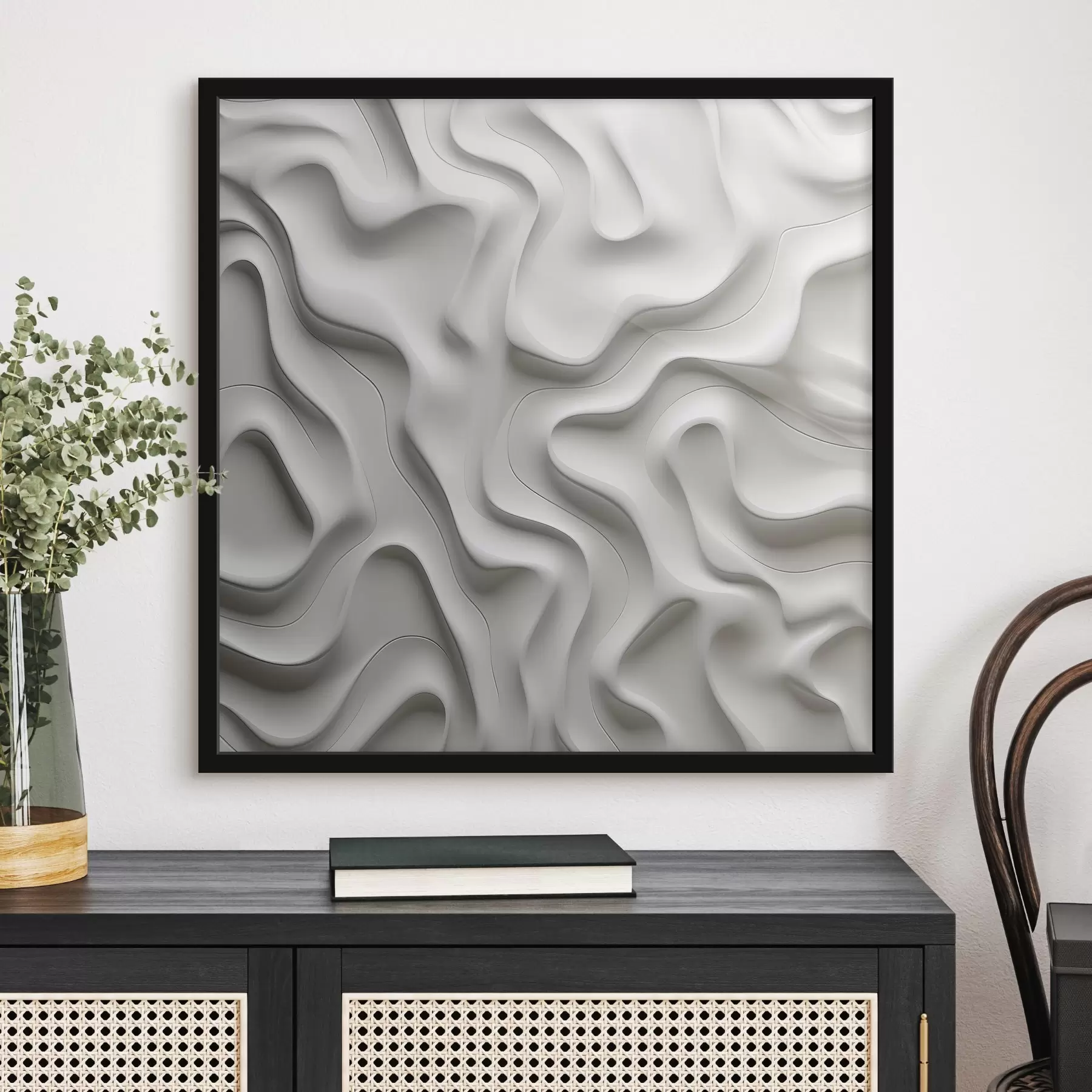 murales de pared Ondas abstractas blancas f42891