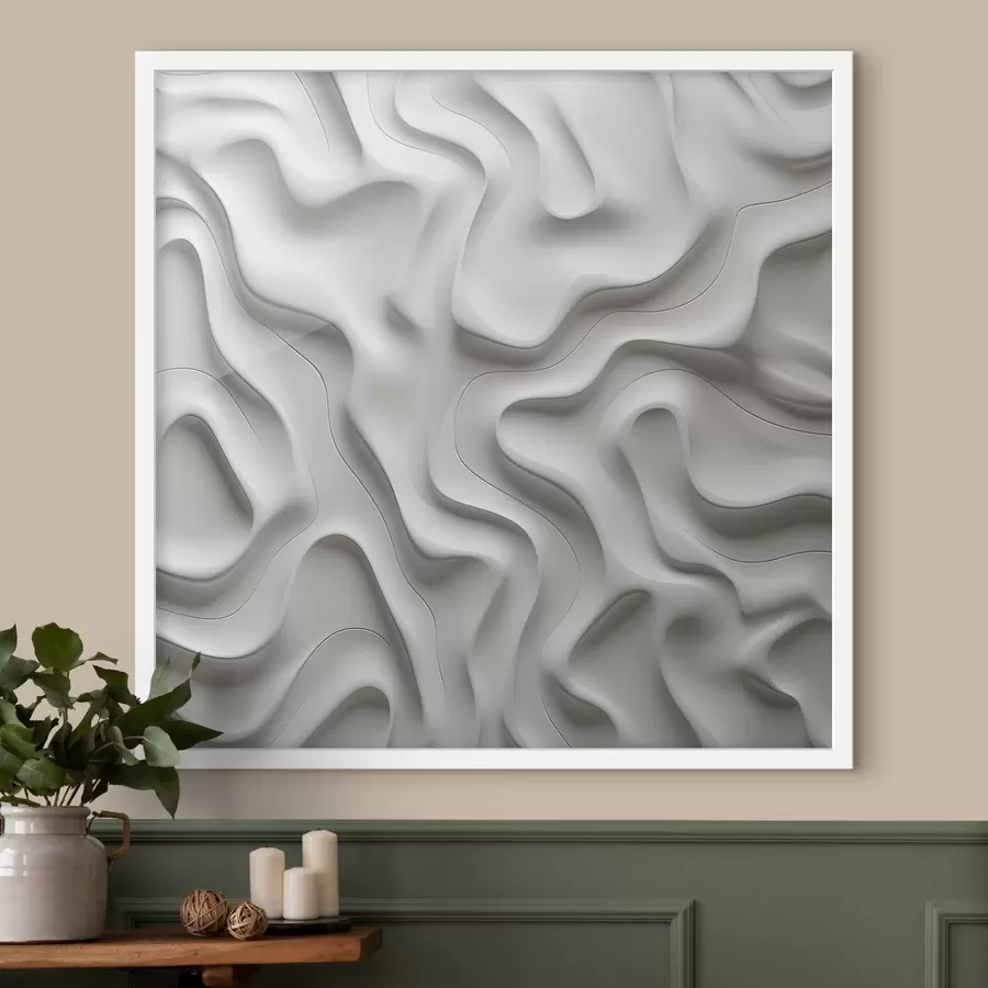 murales de pared Ondas abstractas blancas f42891