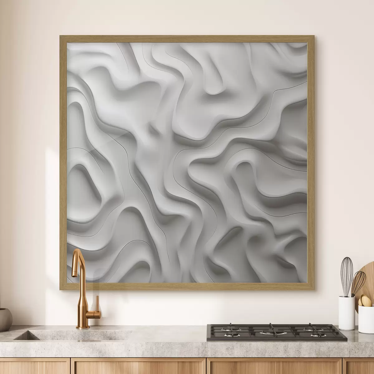 Poster Ondas abstractas blancas f42891