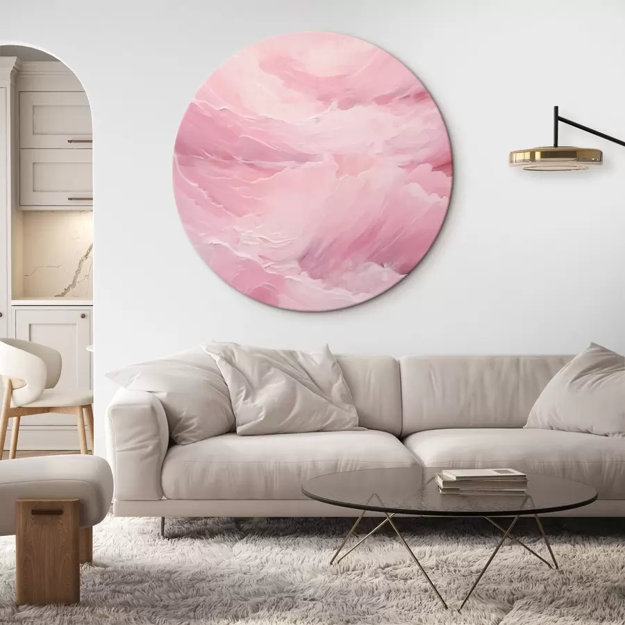 murales de pared Paisaje abstracto rosa con suaves formas onduladas r42929