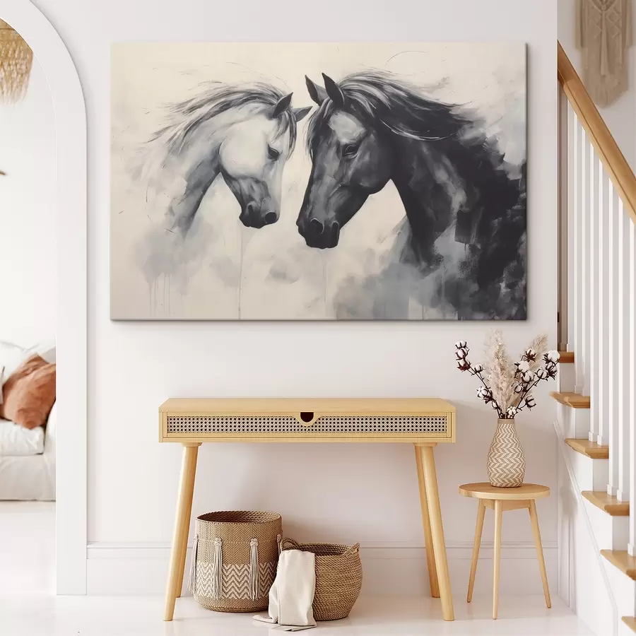 murales de pared Caballos blancos y negros s42955