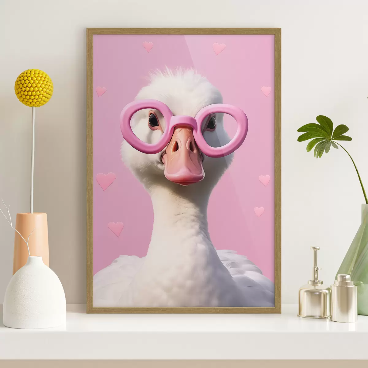 Poster Ganso con gafas rosas f42947