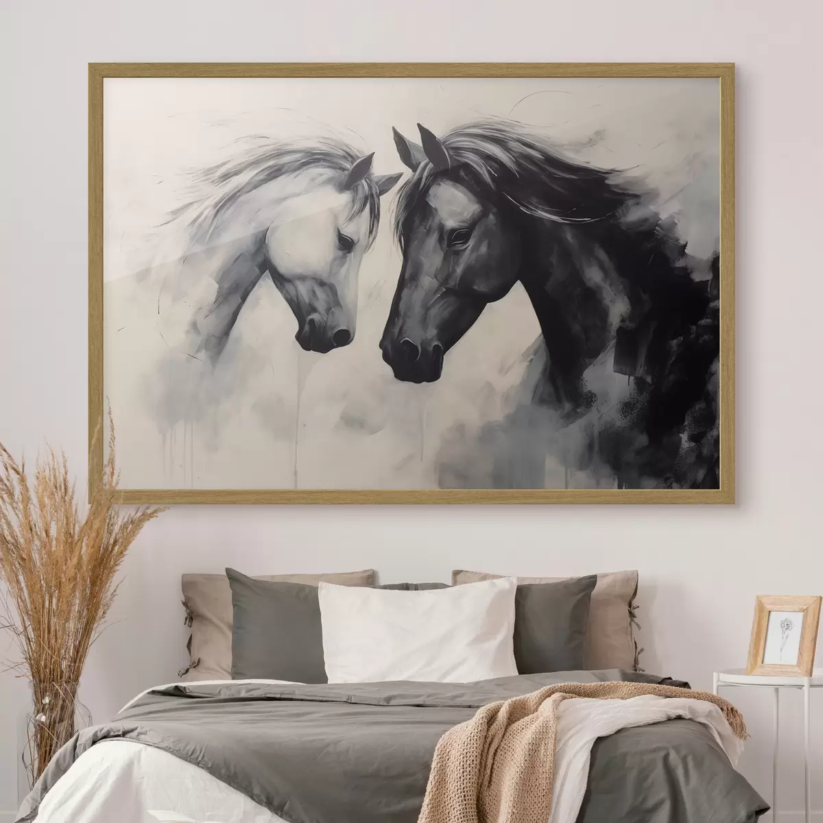 Poster Caballos blancos y negros f42955