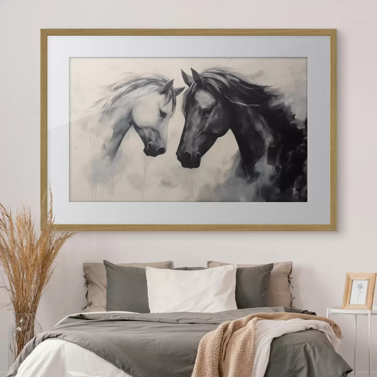 Poster Caballos blancos y negros f42955