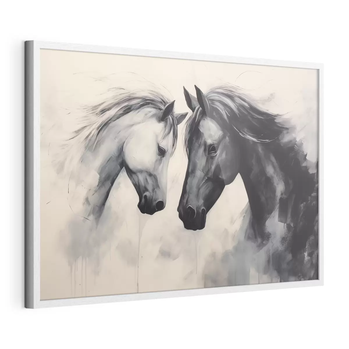 Poster Caballos blancos y negros f42955
