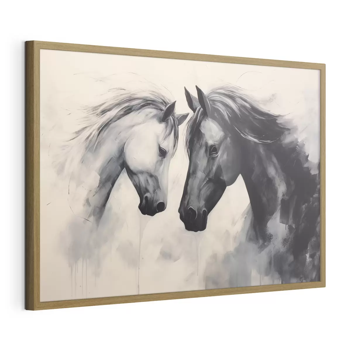 Poster Caballos blancos y negros f42955