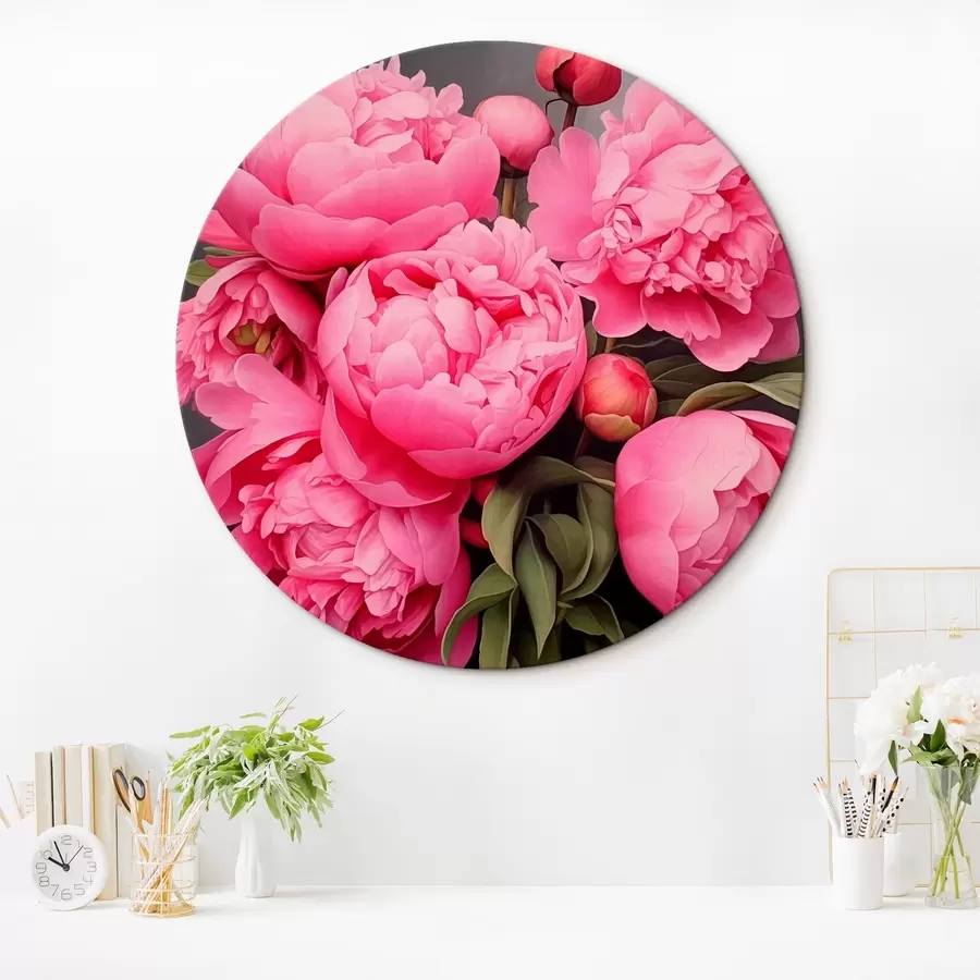 murales de pared peonías rosadas r42944