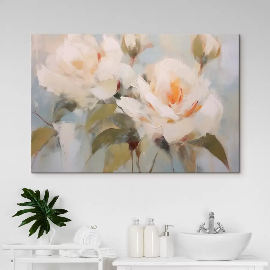 murales de pared Flores blancas abstractas s42963