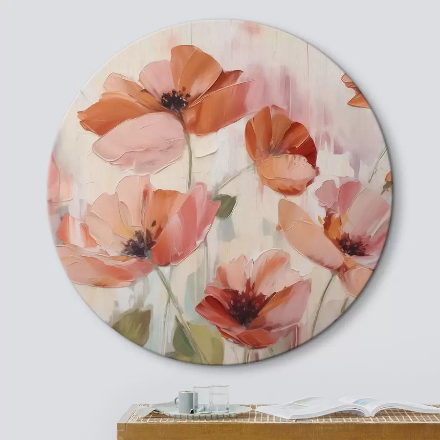 murales de pared Pintura abstracta imitación amapolas r42956