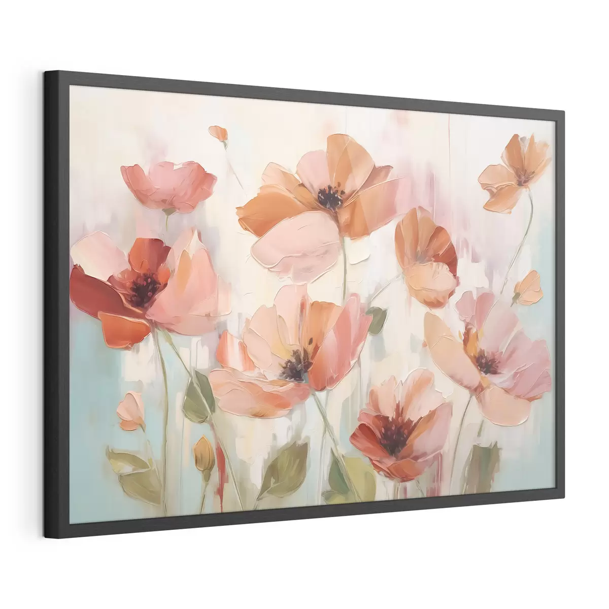 Poster Pintura abstracta imitación amapolas f42956