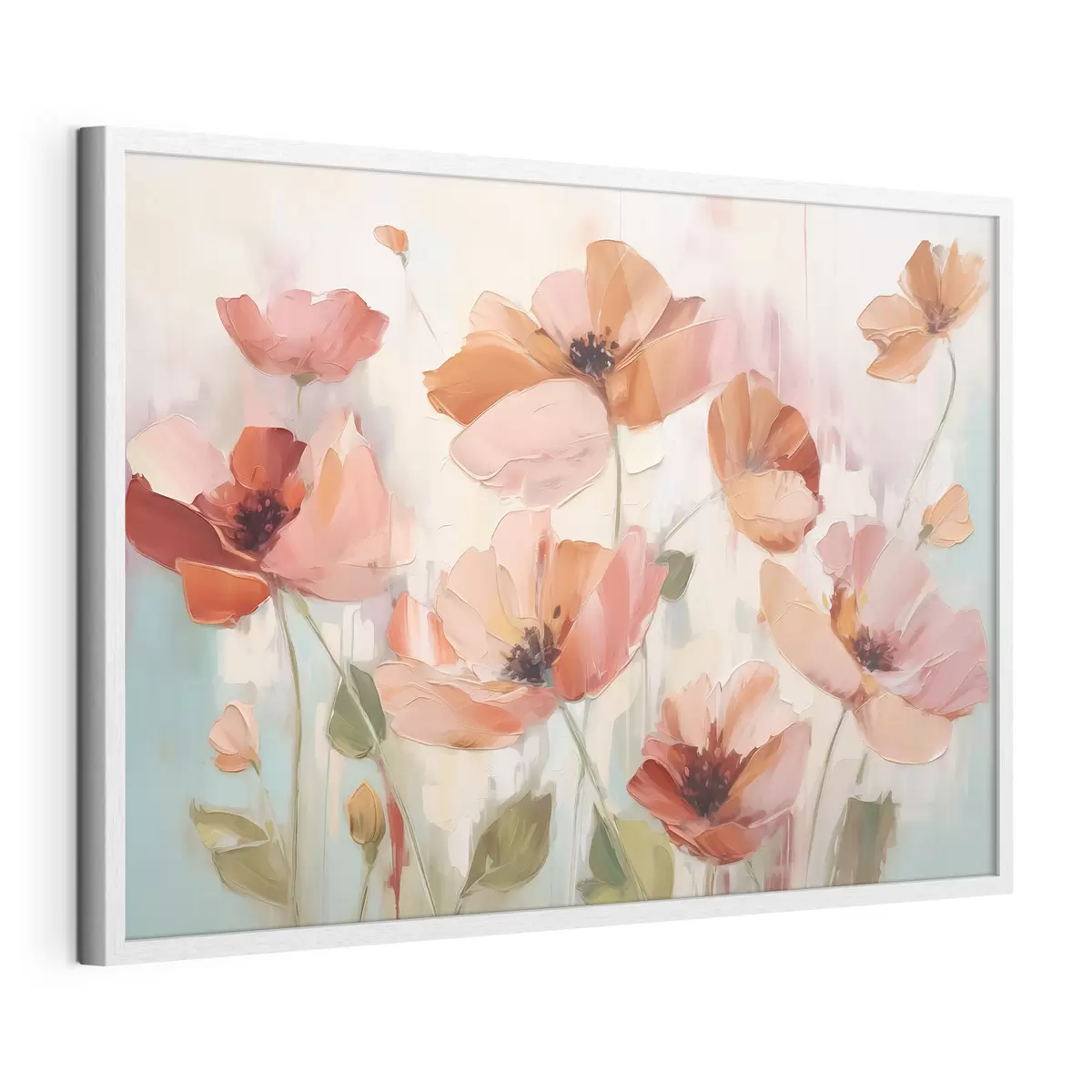 Poster Pintura abstracta imitación amapolas f42956