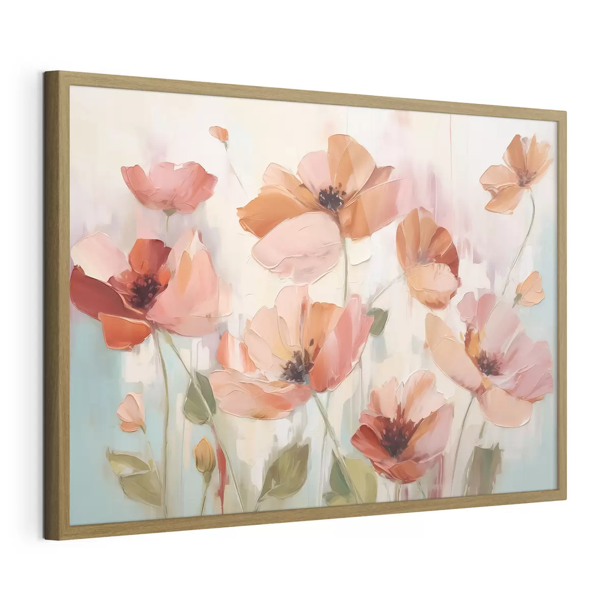 Poster Pintura abstracta imitación amapolas f42956