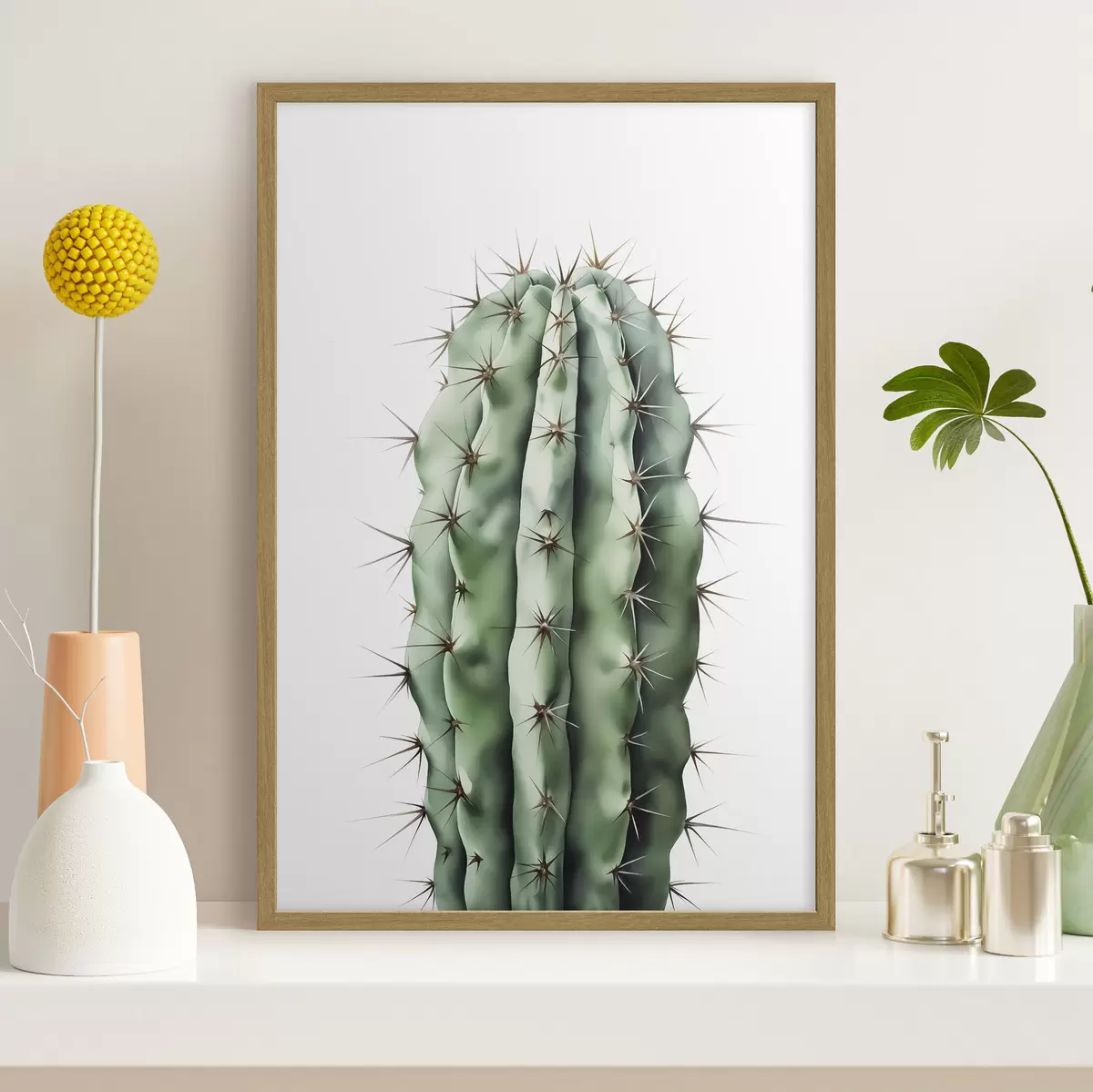 Poster Acuarela imitación cactus f42961