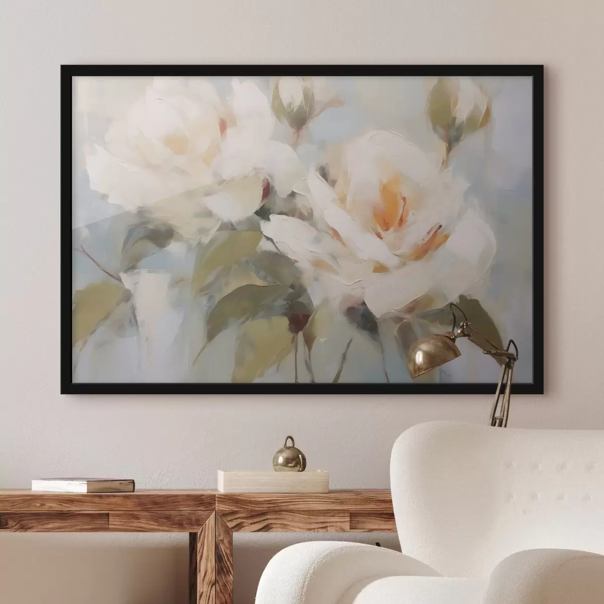 Poster Flores blancas abstractas f42963