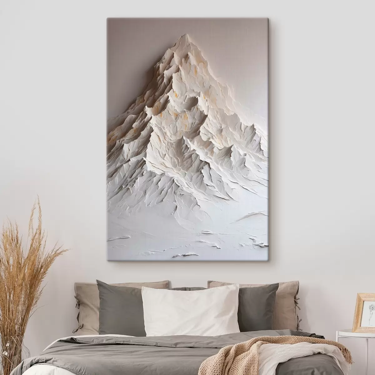 murales de pared Montaña nevada al óleo s42760