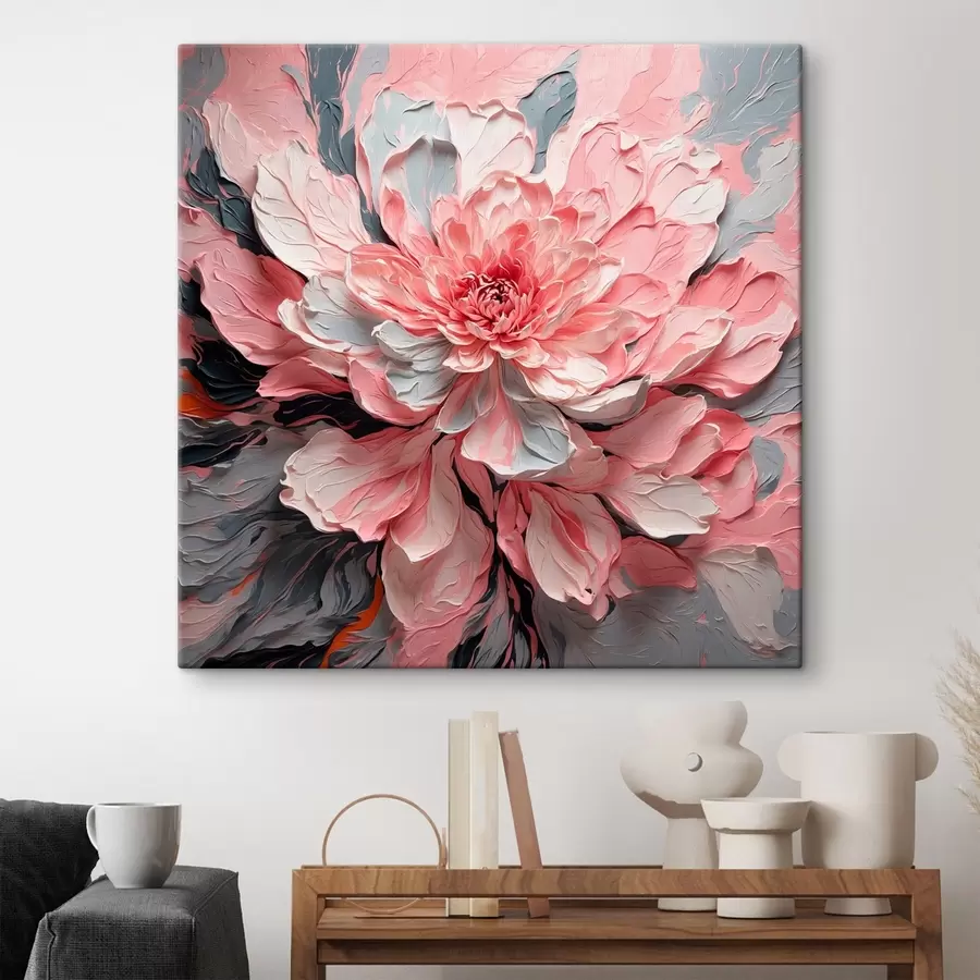 murales de pared Flor rosa al óleo s42917