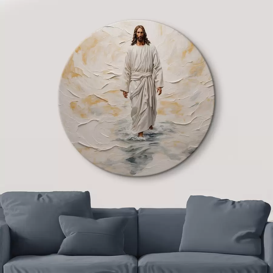 murales de pared Jerur Chrirt caminando sobre el agua en óleo rtyle r42769