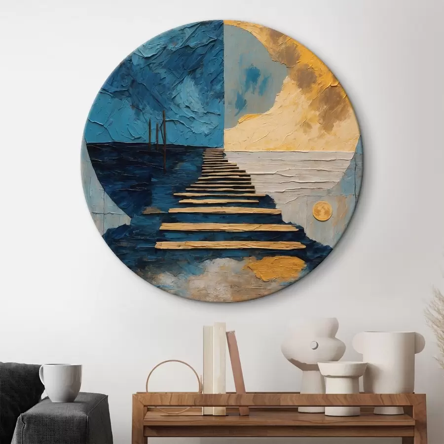 murales de pared Camino a dos pharer de la luna en la pintura al óleo rtyle r42776