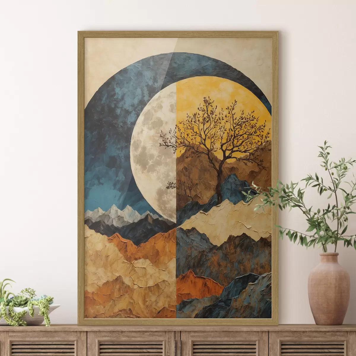 Poster Luna ámbar sobre las colinas f42770