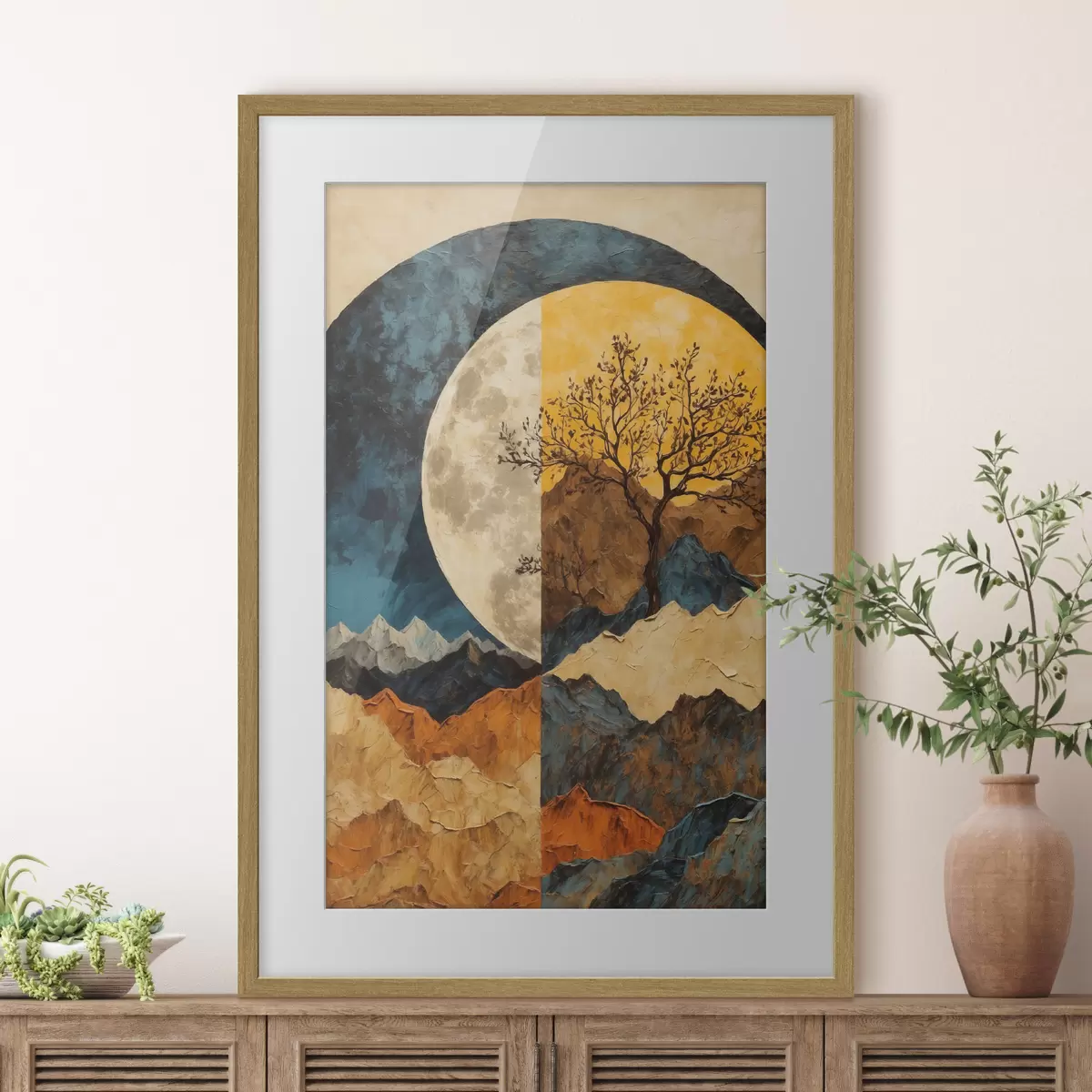 Poster Luna ámbar sobre las colinas f42770