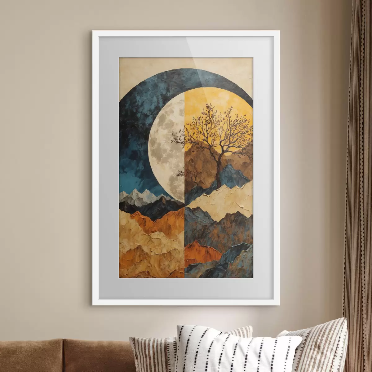 Poster Luna ámbar sobre las colinas f42770