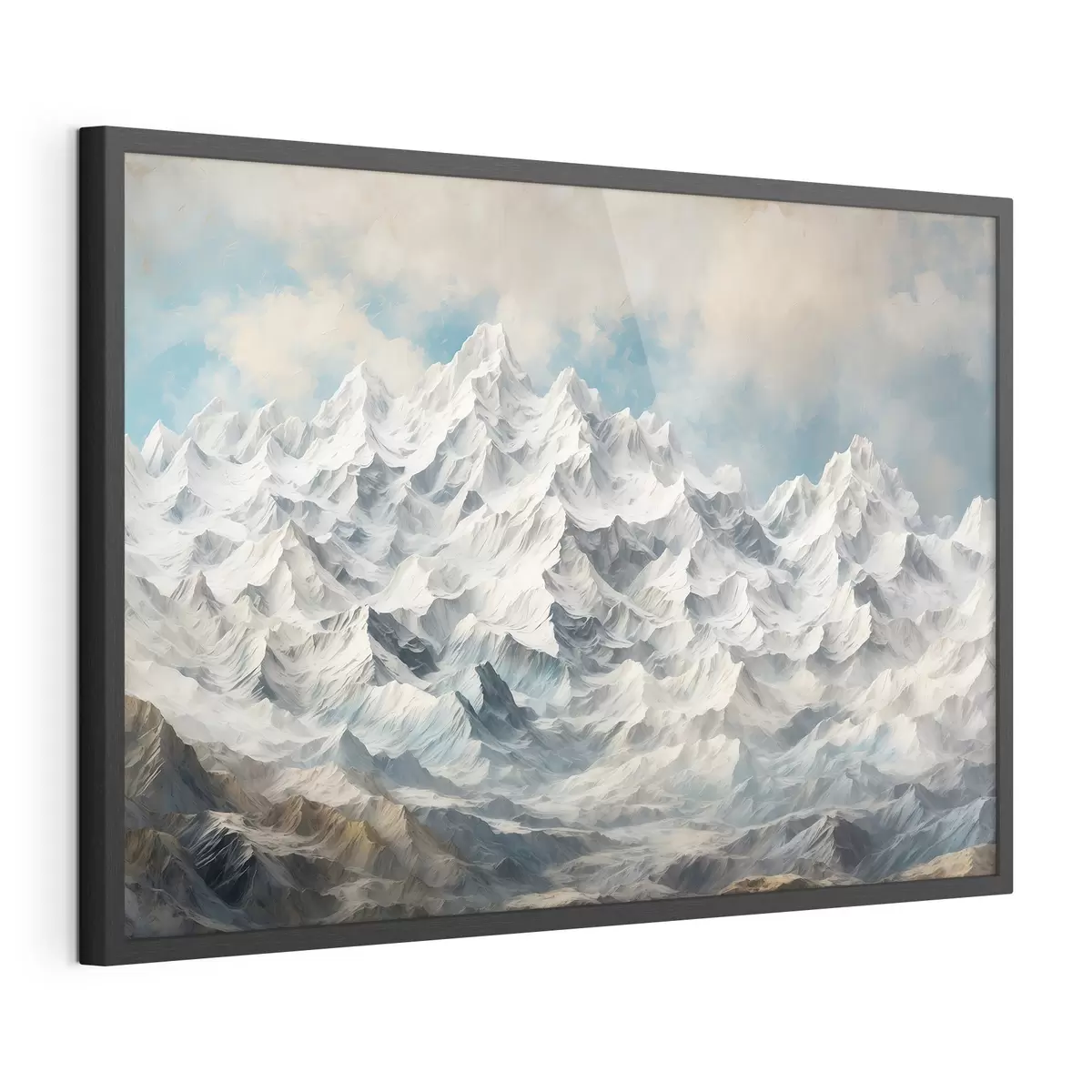 Poster montaña de nieve en estilo de pintura acrílica f42775