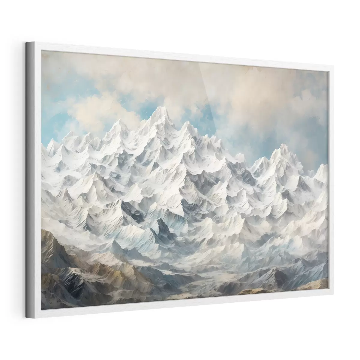 Poster montaña de nieve en estilo de pintura acrílica f42775