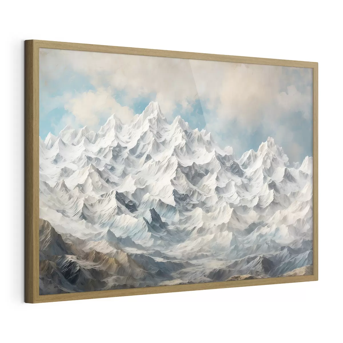 Poster montaña de nieve en estilo de pintura acrílica f42775