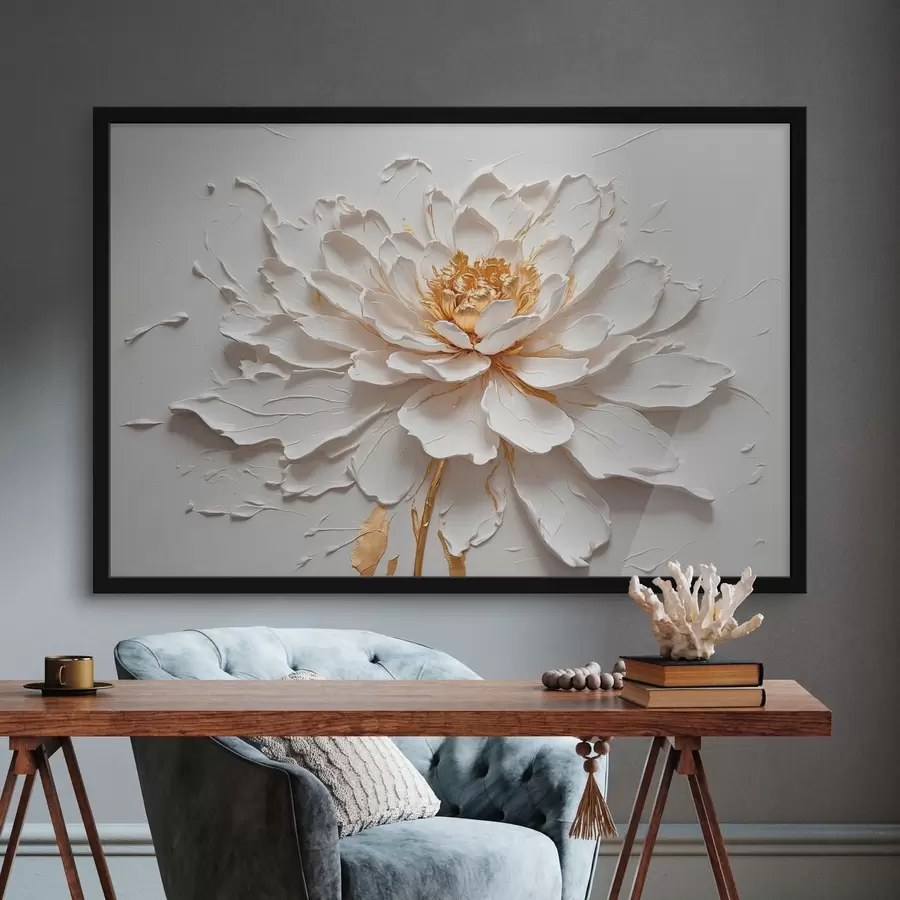 murales de pared Flujo blanco al óleo f42777