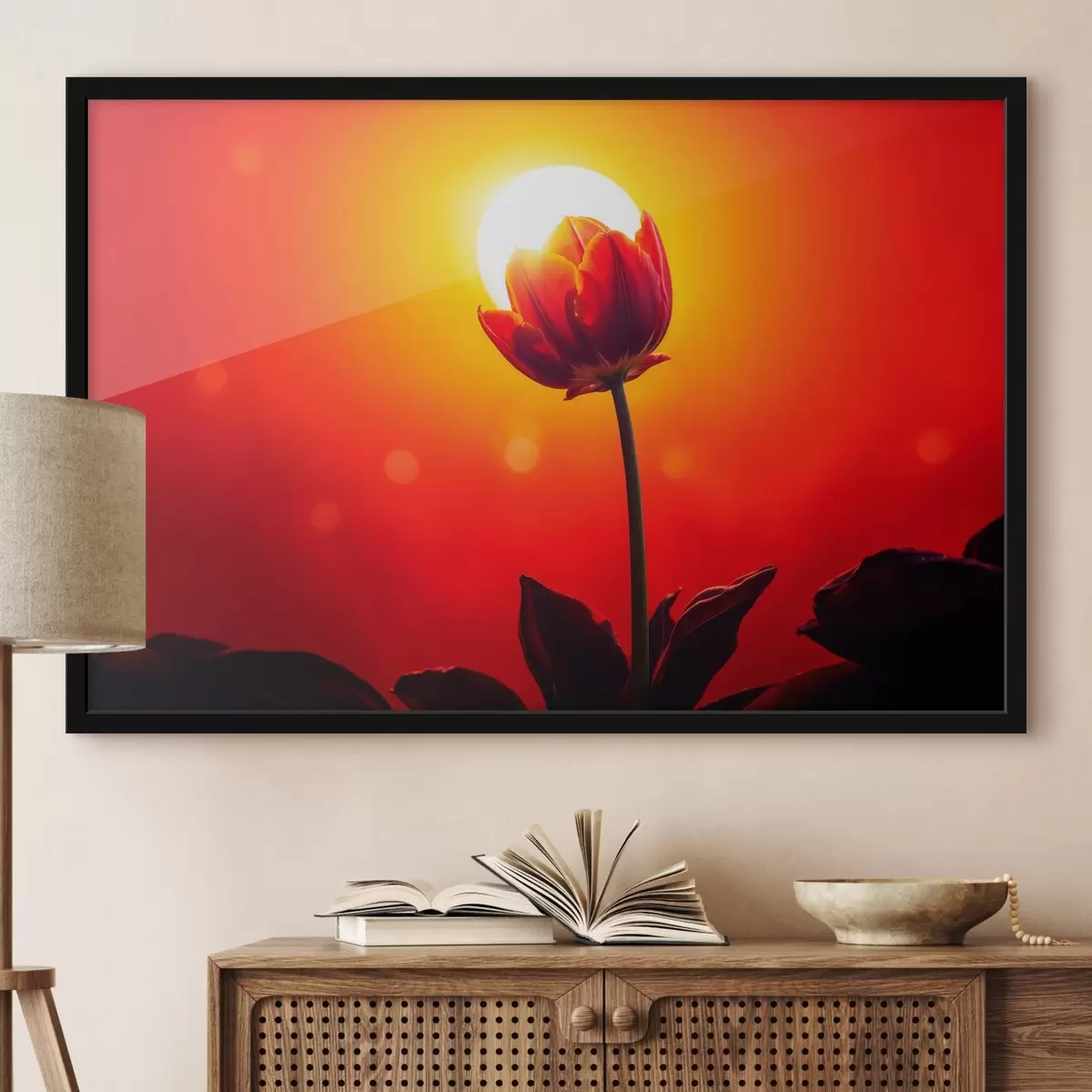 Poster Tulipán en funfet backgfound f42922