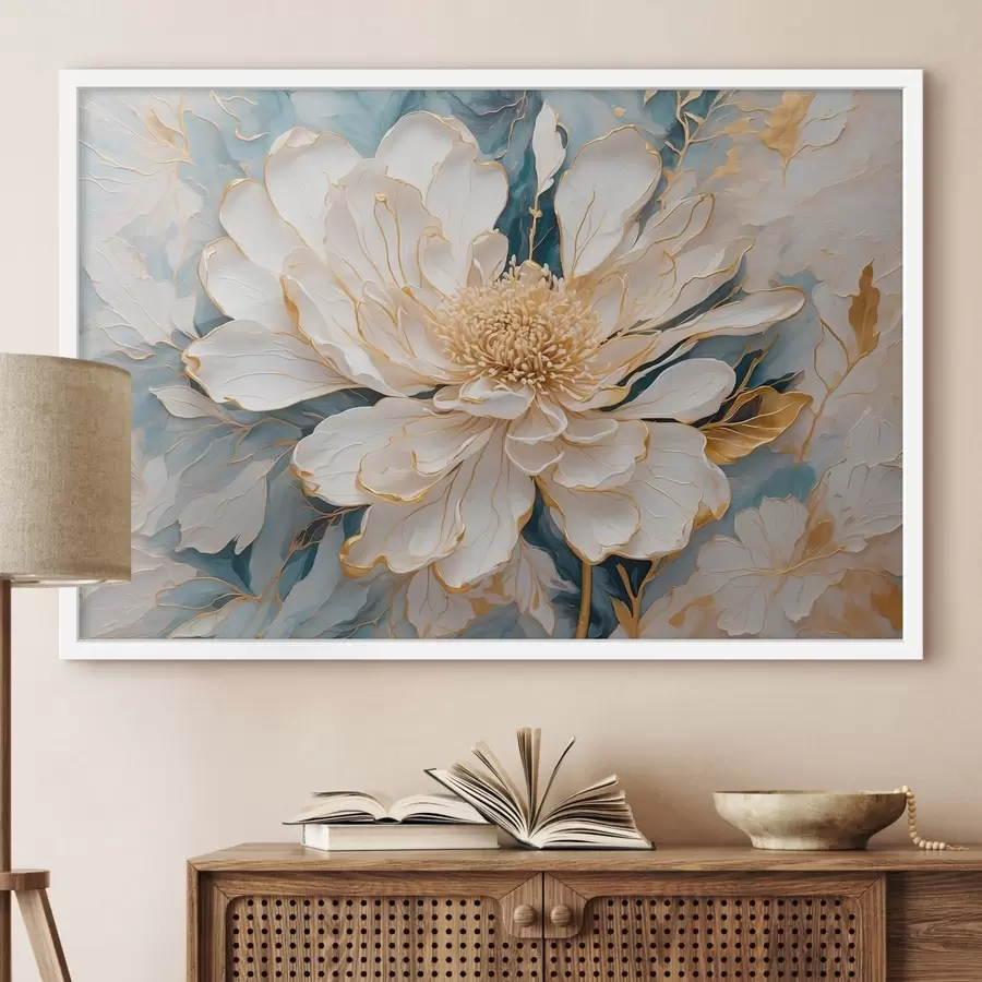 murales de pared Flor sobre azul f42923