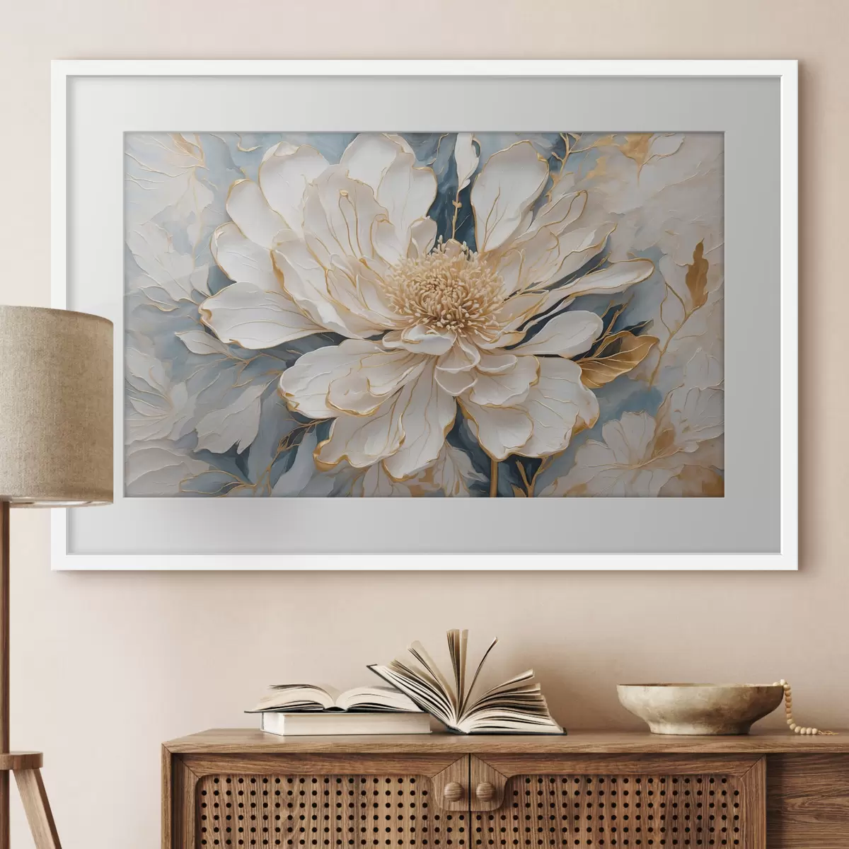 Poster Flor sobre azul f42923