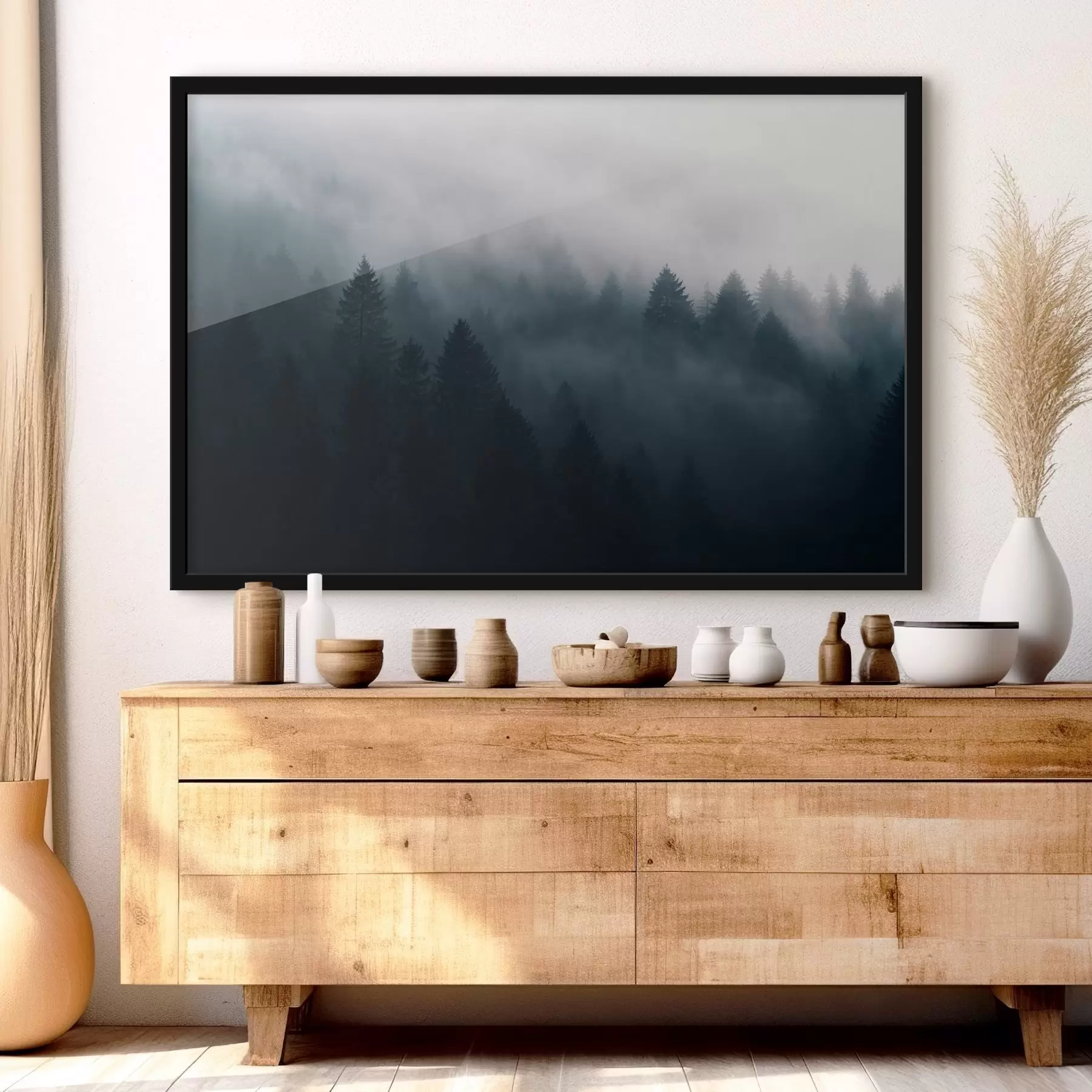 murales de pared Fofeft negro en la niebla f42926