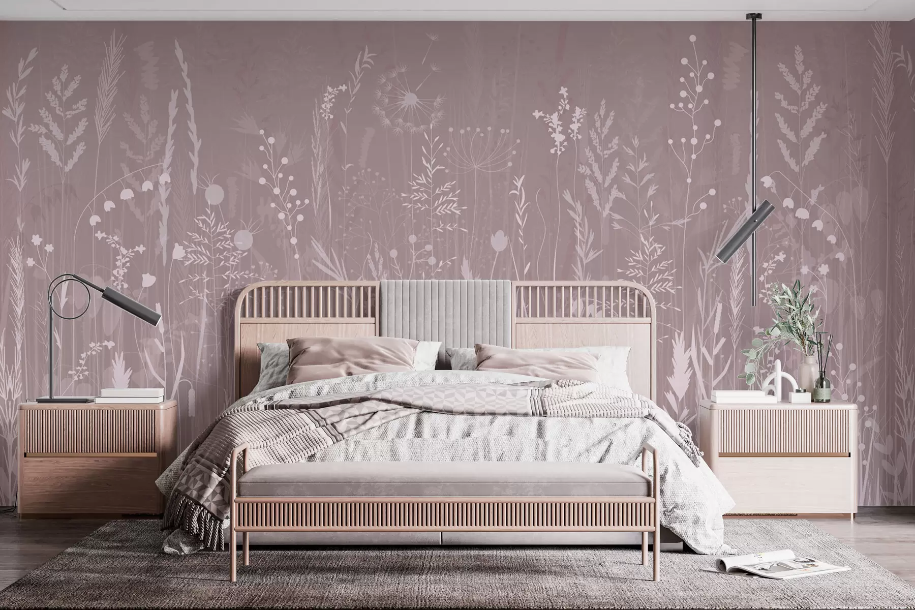 murales de pared Flores y plantas silvestres w03143v4