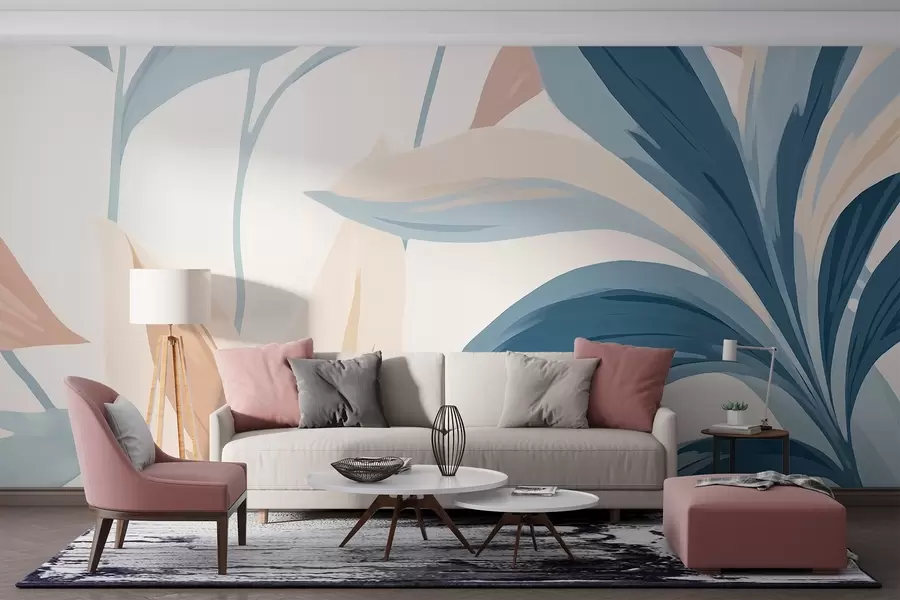 murales de pared Hojas brillantes pintadas w03091