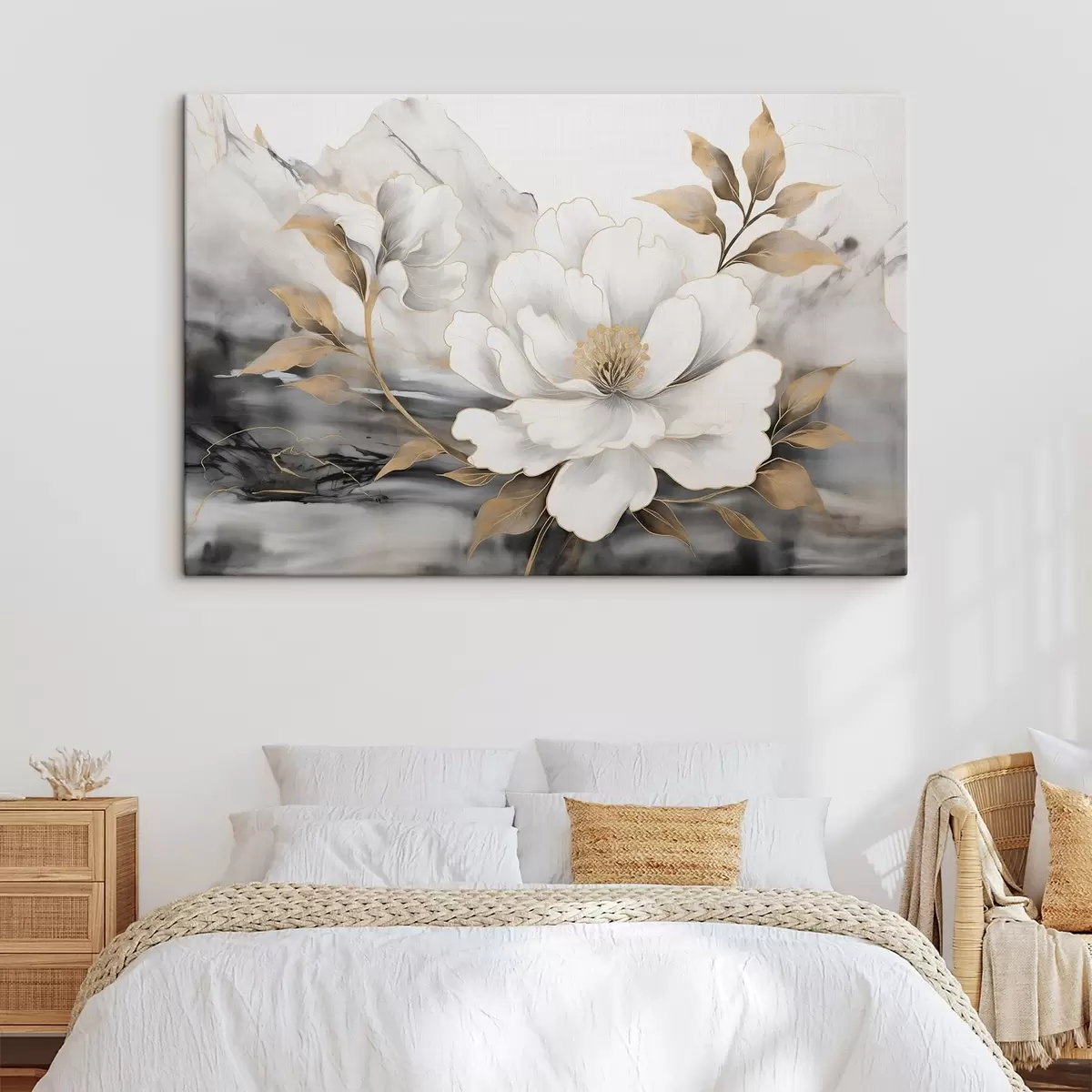 murales de pared Gran flor abstracta sobre fondo de acuarela s42966