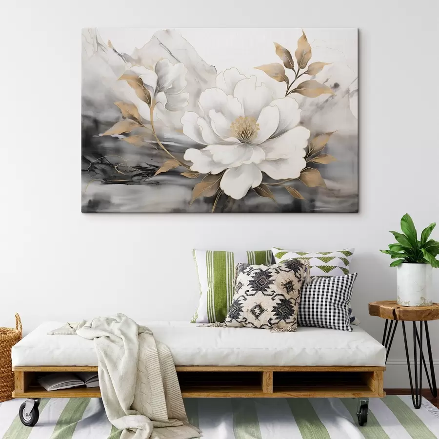 murales de pared Gran flor abstracta sobre fondo de acuarela s42966